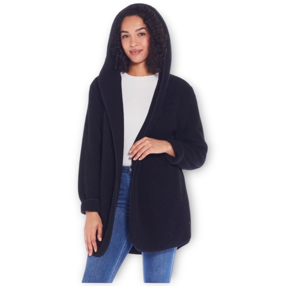 NWT Weatherproof Reversible Sherpa Hooded Jacket Black/Charcoal Size M/L - Picture 3 of 5